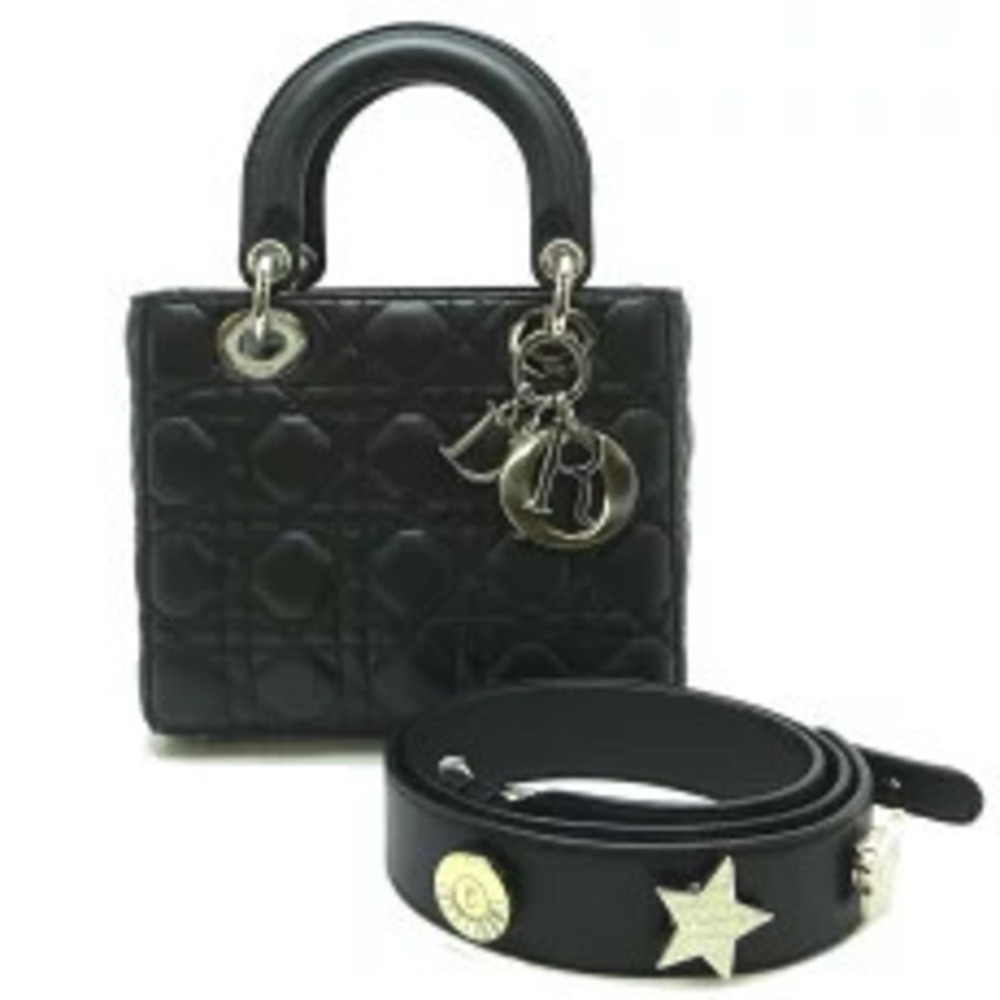 Christian Dior My Lady Handbag Lambskin Black